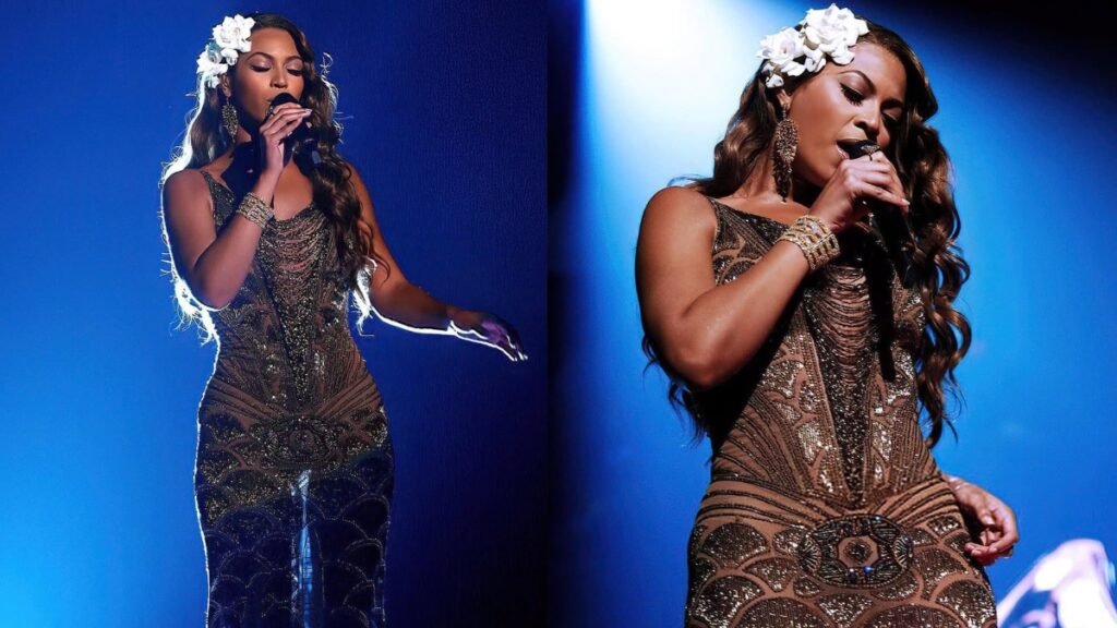 Beyoncé performing on stage with a country-inspired look, announcing her highly anticipated ‘Cowboy Carter’ Tour.